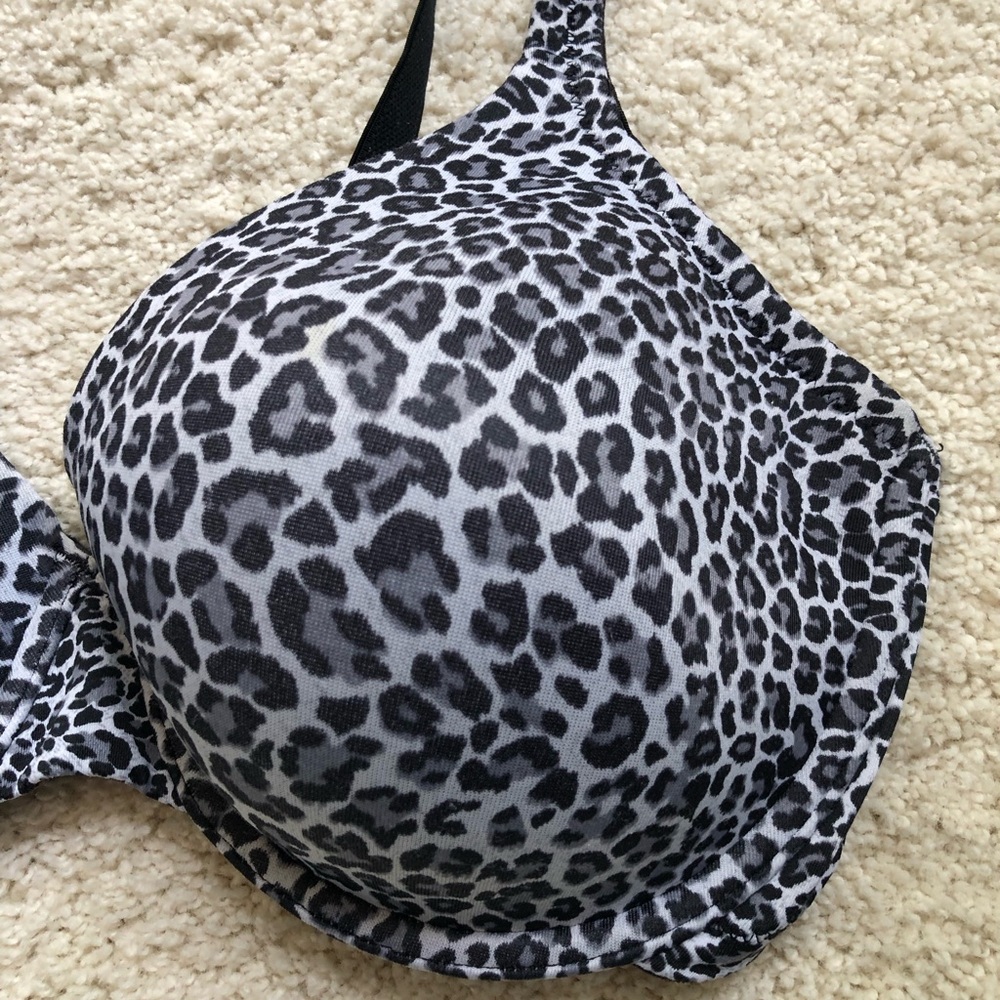 Soma smooth soft cup underwire black, white, gray animal print bra, Size 38D - Picture 4 of 8